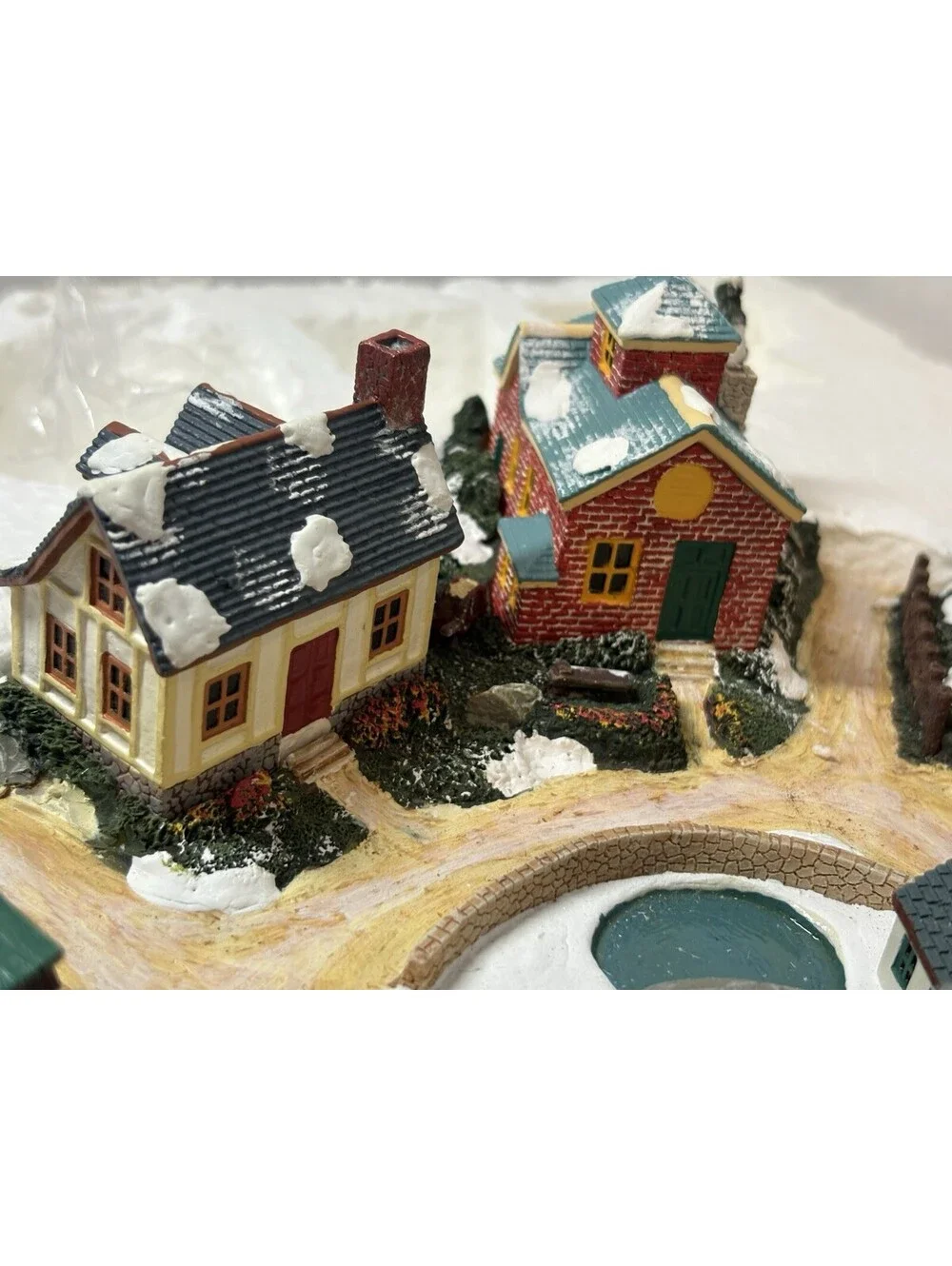 Vintage Simson Giftware Christmas Village Lighted Display Removable Houses